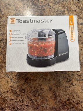 New in Box Toastmaster Black Mini Chopper - 1½ Cup